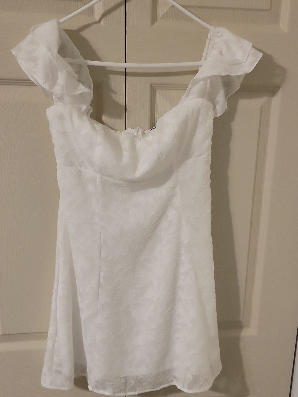 wild fable White Textured Top with Subtle Embroidery
